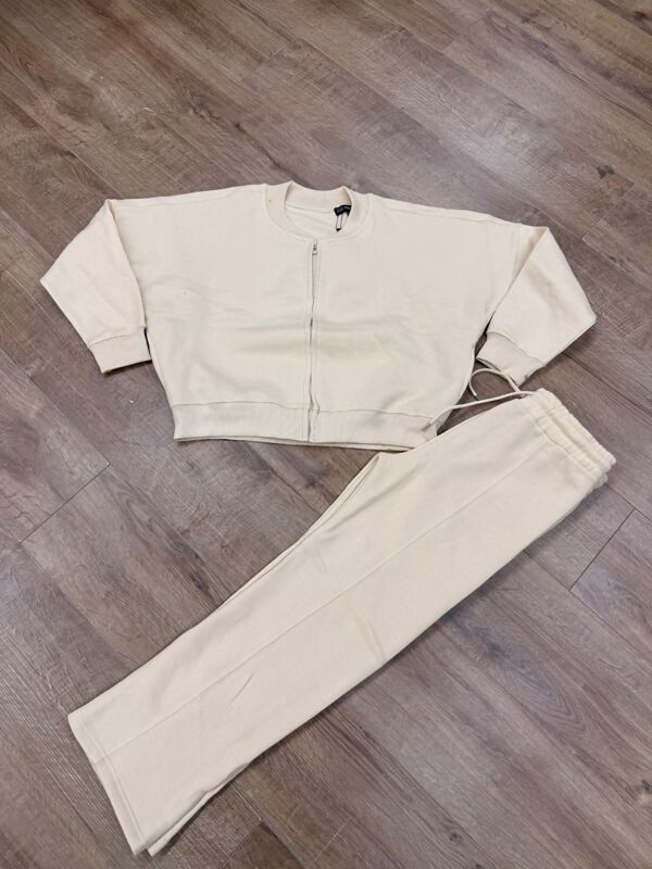 Stone Bomber Sweatshirt With Straight Leg Jogger