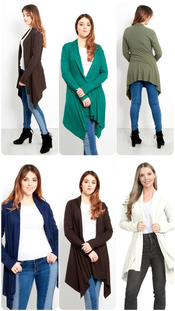 Job Lot Rib Waterfall Cardigan