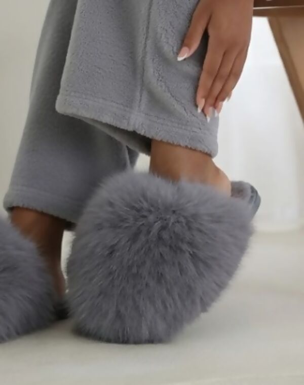 Chocolate Leopard Cosy Faux Fur Lined Slip-on Slippers