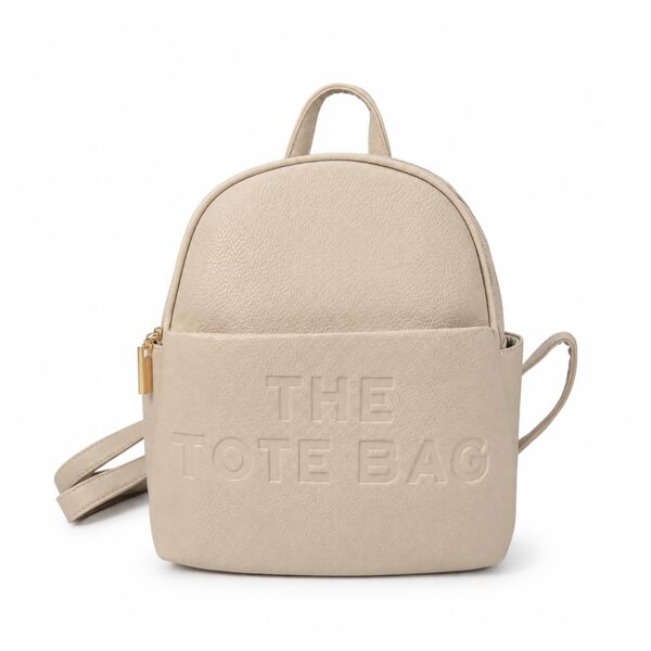  Front Pocket & Double Zip Pebbled Faux Leather Backpack Bag