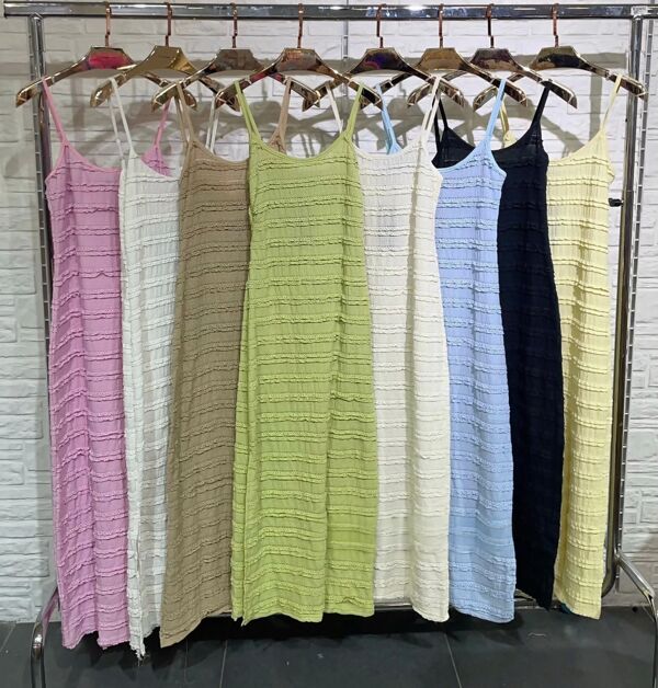 Strappy Cami Textured Maxi Dress