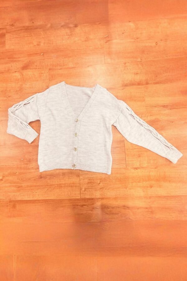 Braided Sleeve Detailed Buttoned Cardigans