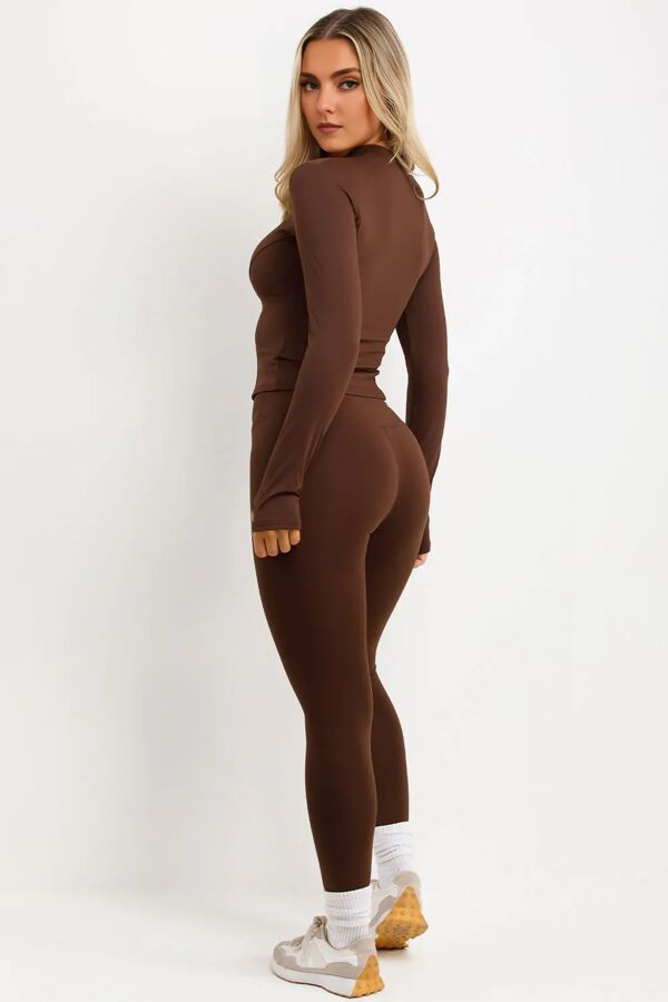 Chocolate Active Top And Legging Energy Gym Set