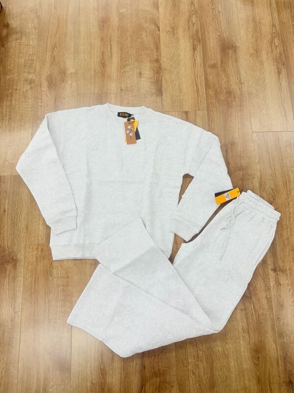 Bleach Grey Oversized Crucifix Cross Sweatshirt With Straight Leg Trouser