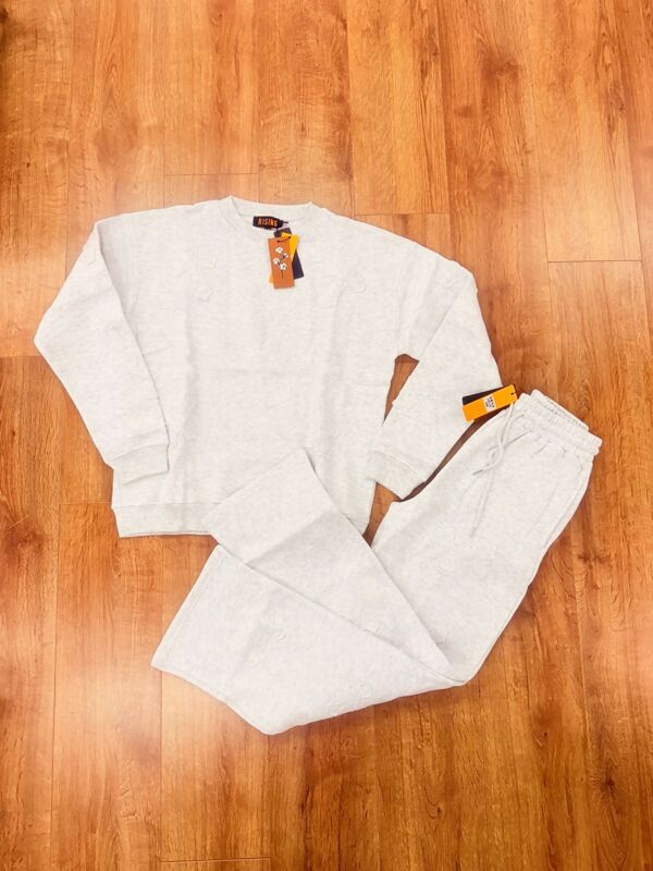 Bleach Grey Oversized Crucifix Cross Sweatshirt With Straight Leg Trouser