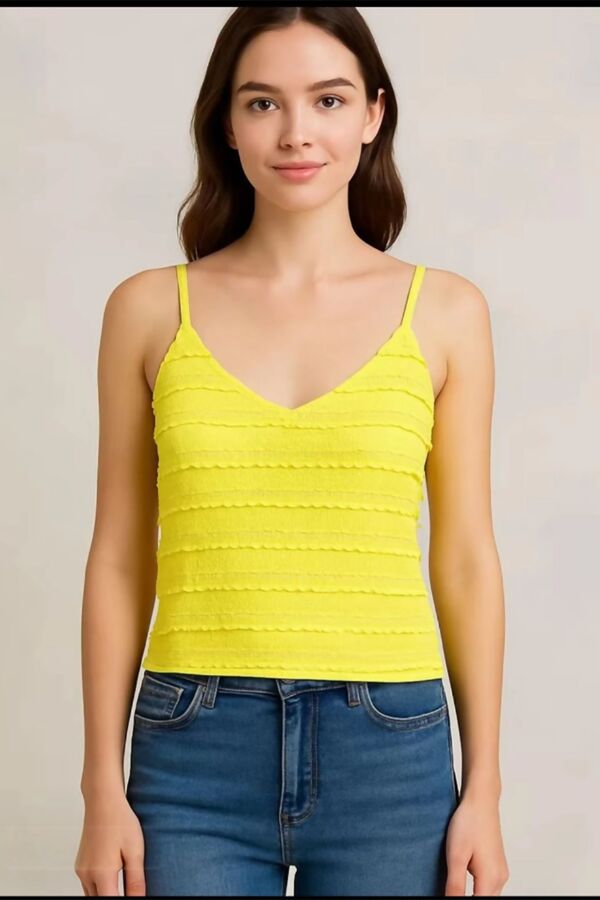 Sleeveless Ruffle Textured Camisole Top
