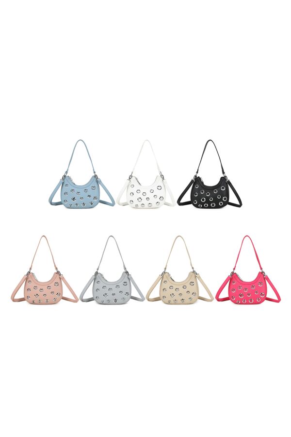 Multi Eyelets Design Shoulder Bag