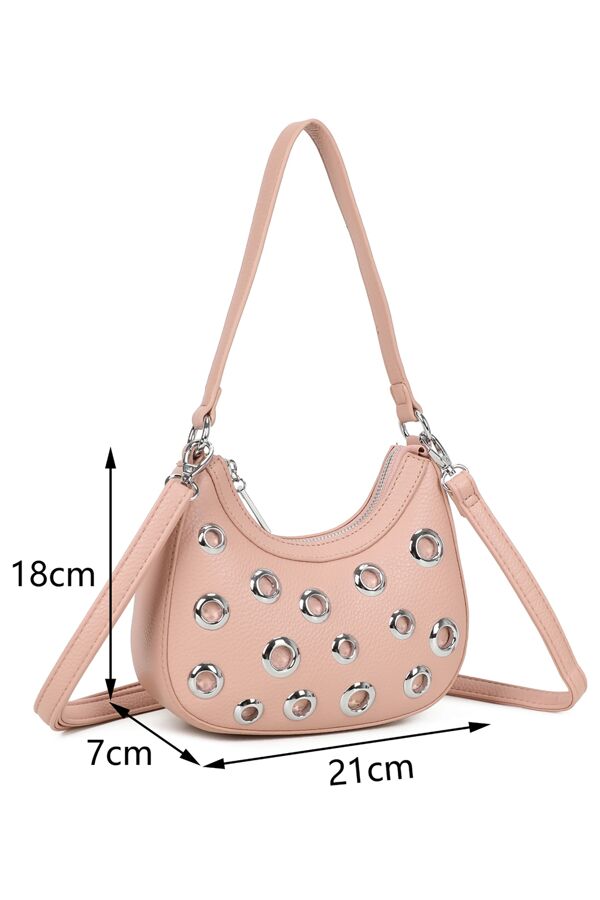 Multi Eyelets Design Shoulder Bag