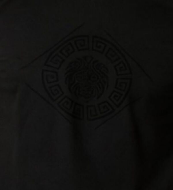 Black Embossed Lion Medallion Design T-Shirt