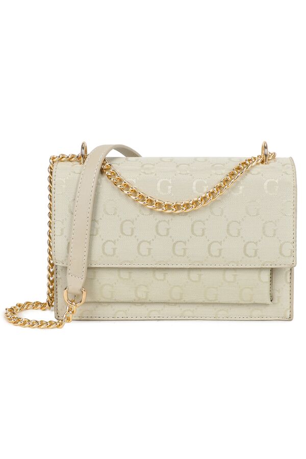 Gold Chain Monogram Crossbody Shoulder Bag