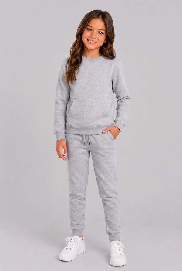 Bleach Grey Kids Round Neck Sweatshirt With Bottom Tracksuits