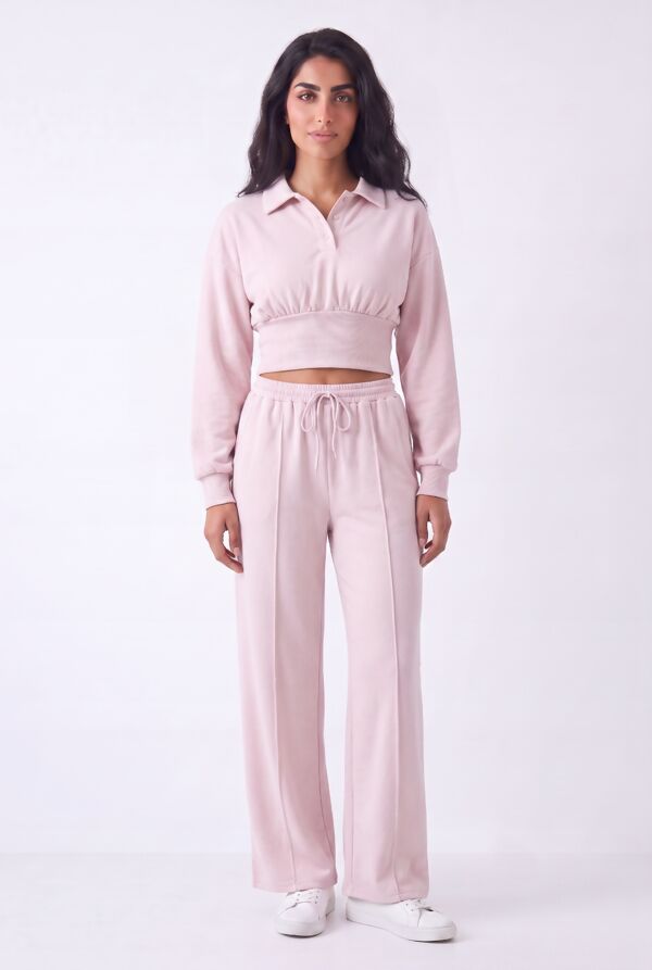 Cropped Corset Fit Sweatshirt With Single Seam Trouser