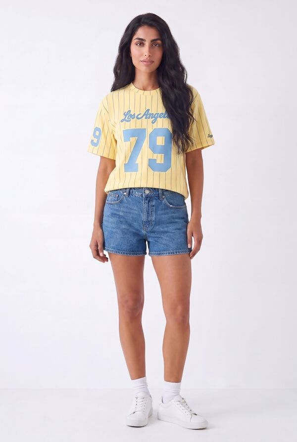 Yellow Contrast Short Sleeve LA 79 Varsity T-Shirt