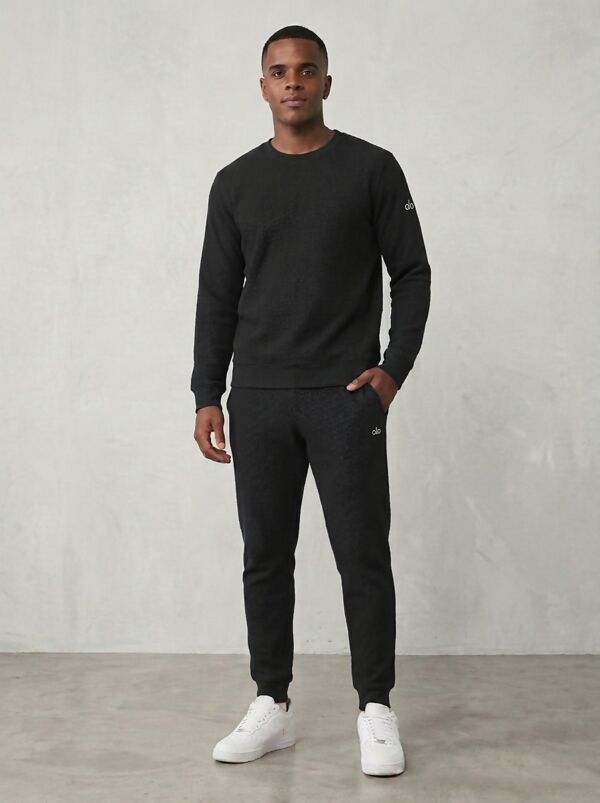 Black Fleece Basic Printed Crew Neck Tracksuit