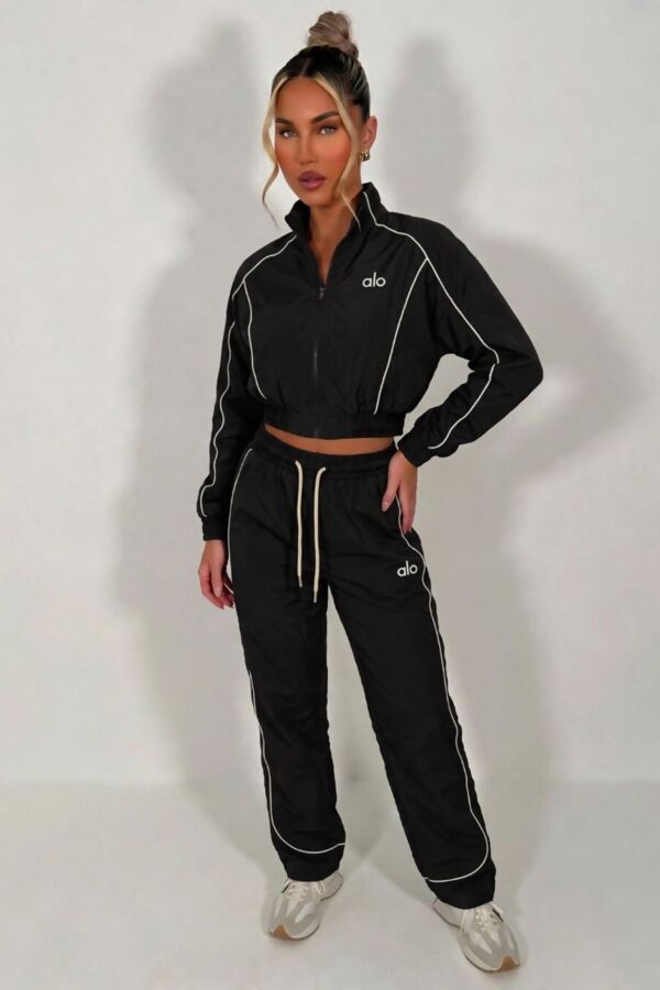 Printed Water Resistant Zip Through Crop Top & Joggers Co-ord