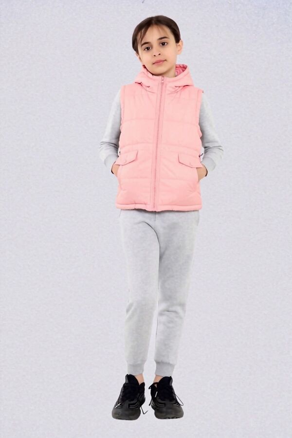 Pink Girls Zip Through Gilet