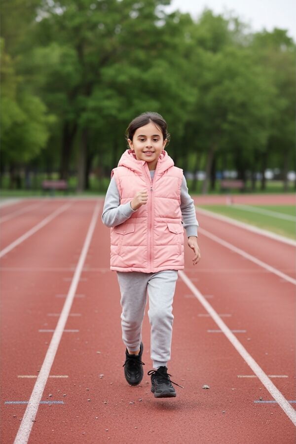 Pink Girls Zip Through Gilet