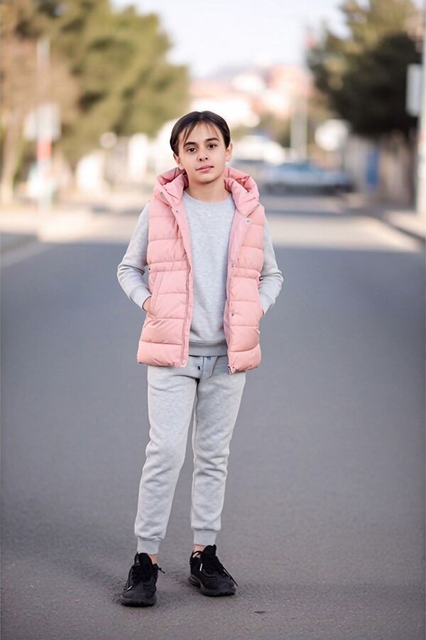 Girls Pink Longline Pocket Gilet