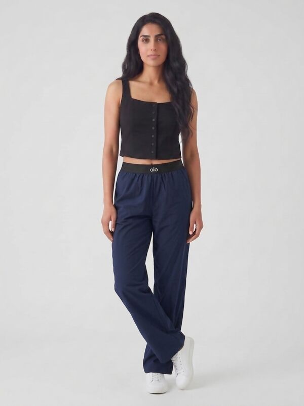 Black Printed Relaxed Fit Wide Leg Trousers