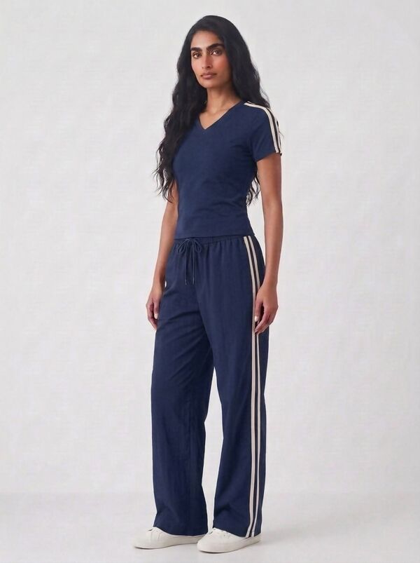T-shirt Lounge Co-ord Set with Wide-Leg Trousers