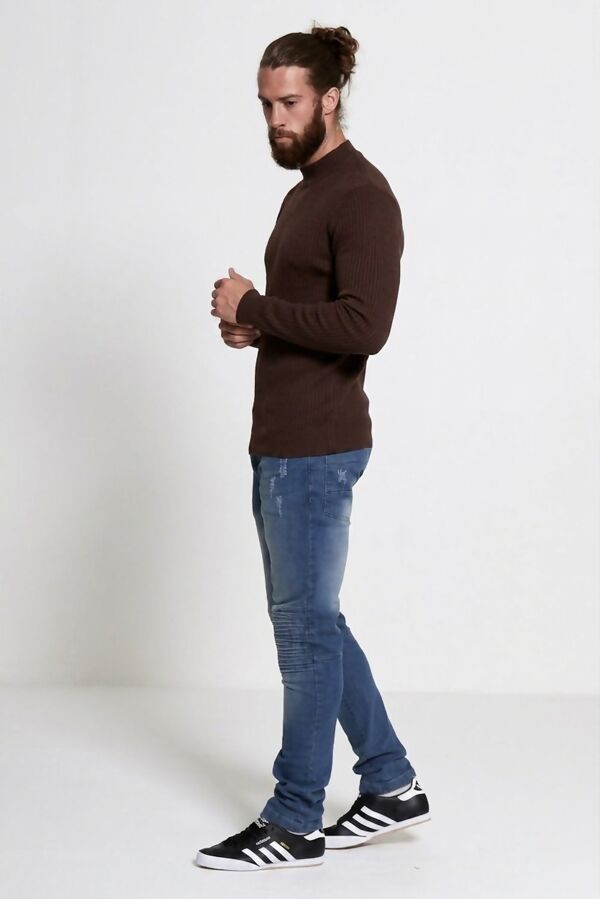 Charcoal Turtle Neck Fine Knit Jumper 