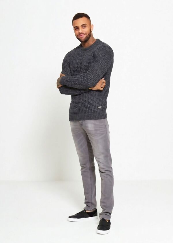 Charcoal Thick Fish Knit Jumper