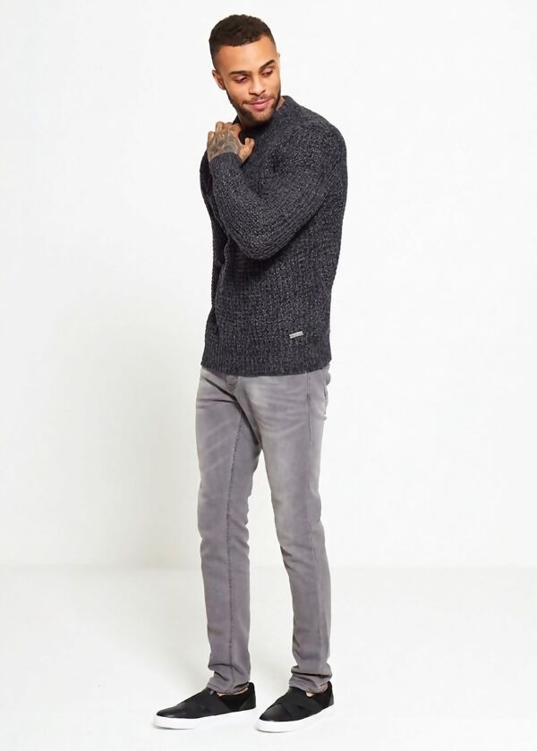 Charcoal Thick Fish Knit Jumper