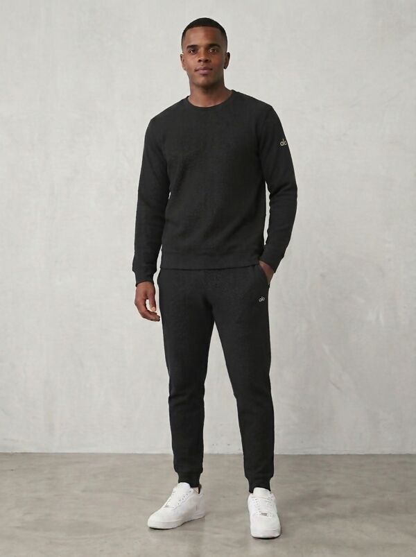 Black Fleece Basic Printed Crew Neck Tracksuit