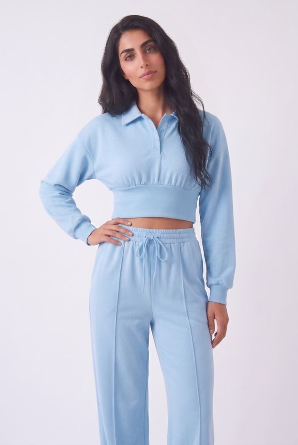 Cropped Corset Fit Sweatshirt With Single Seam Trouser
