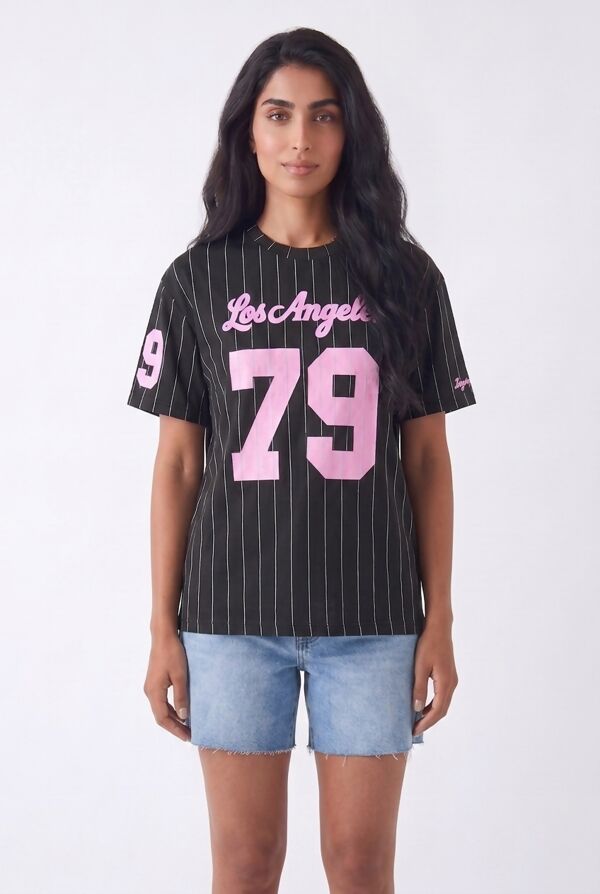 Yellow Contrast Short Sleeve LA 79 Varsity T-Shirt