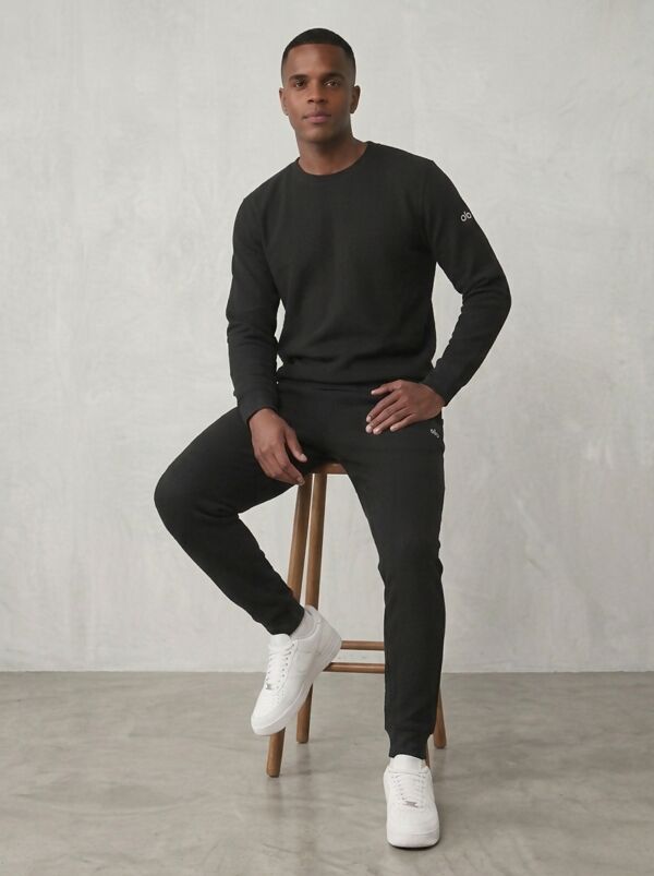 Black Fleece Basic Printed Crew Neck Tracksuit