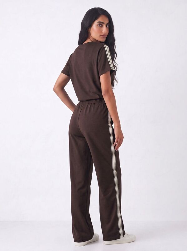 T-shirt Lounge Printed Co-ord Set with Wide-Leg Trousers 