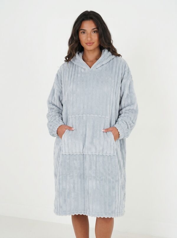 Soft Textured Hooded Lounge Robe