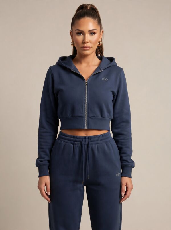 Pink Printed Cropped Hoodie and Joggers Co-Ord