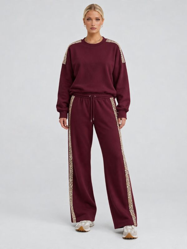 Sequin Side Stripe Lounge Set