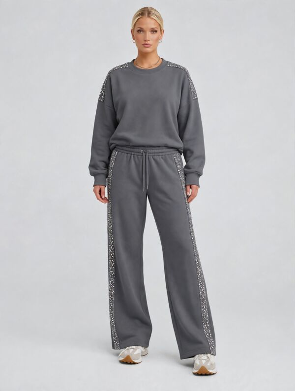 Sequin Side Stripe Lounge Set