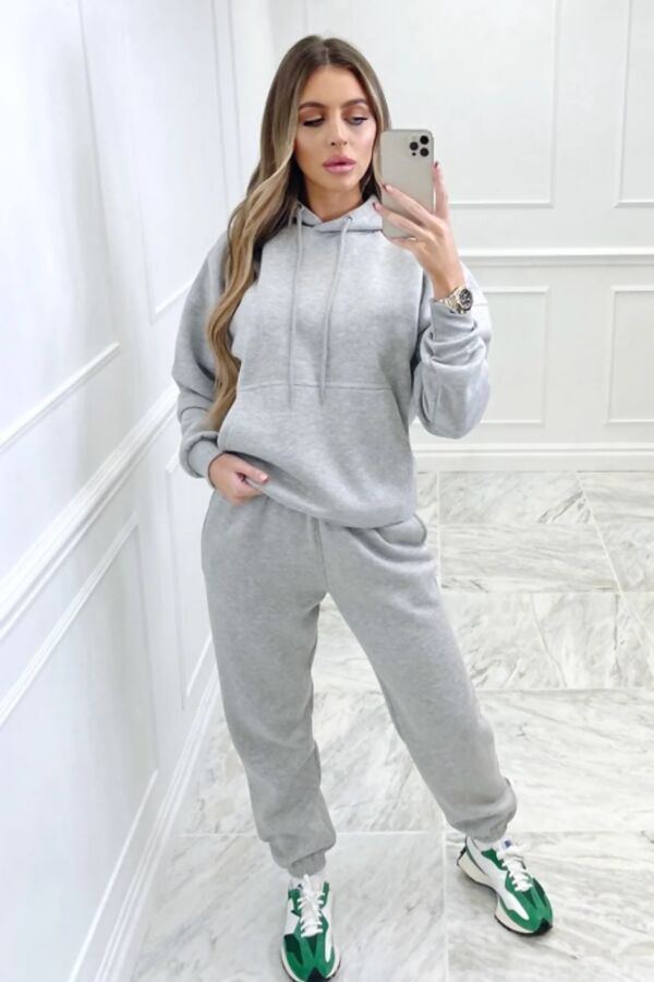 Grey Baggy Pullover Hooded Tracksuit