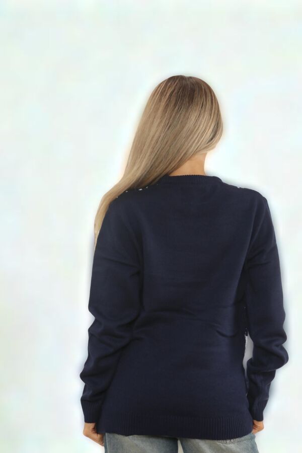 Navy ENGLAND Print Football Festive Jumper