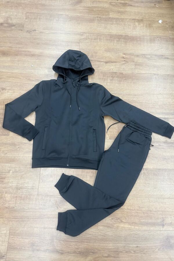 Navy Contrast Full-Zip Hooded Windbreaker Tracksuit