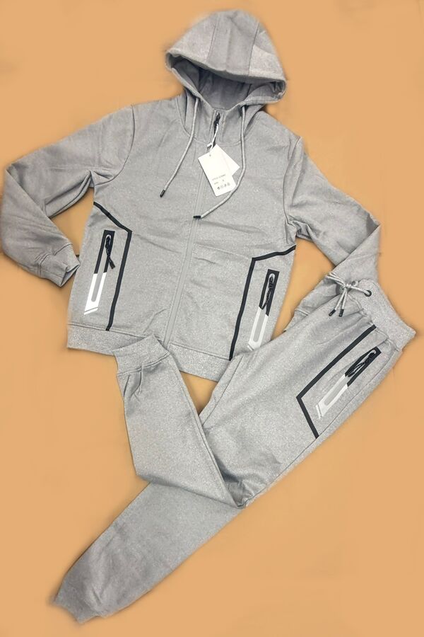 Casual Inside Fleece Hooded Windrunner Jacket With Jogger