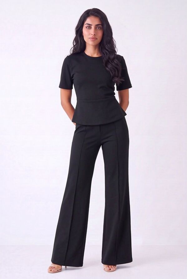 Elegant Ruched Side Top With Single Seam Trouser