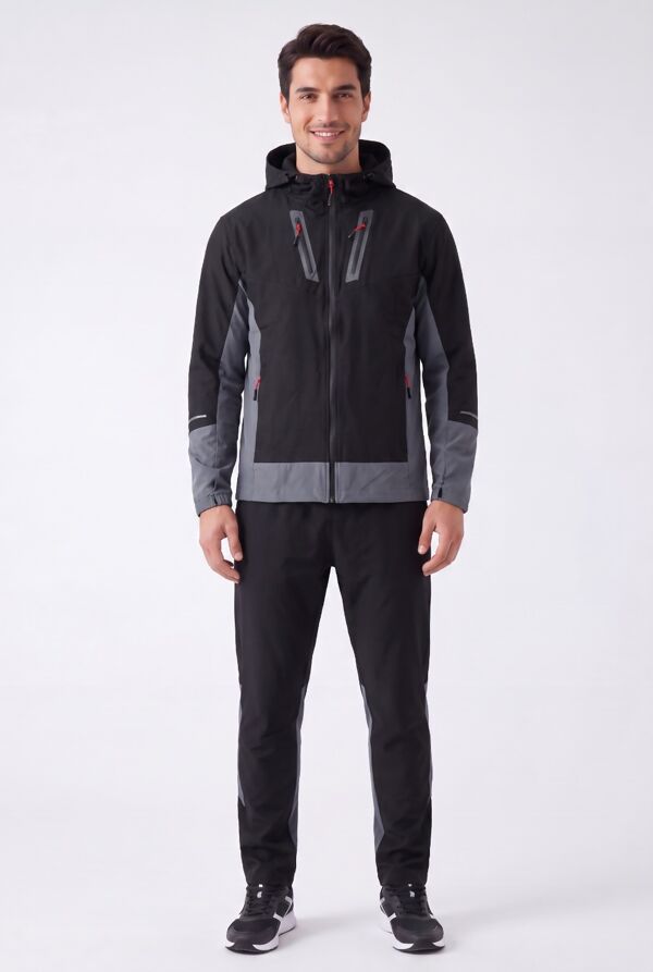 Color block Windbreaker Hooded Jacket & Jogger