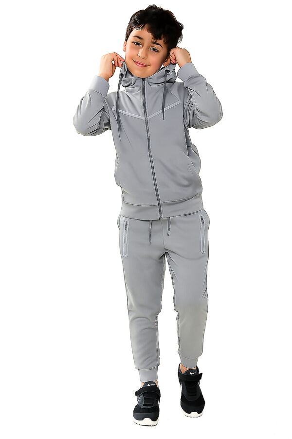 Kids Zip Up Through Hooded Tracksuit