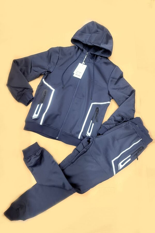 Casual Inside Fleece Hooded Windrunner Jacket With Jogger
