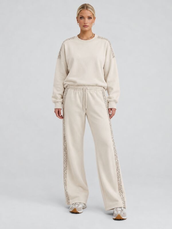 Sequin Side Stripe Lounge Set