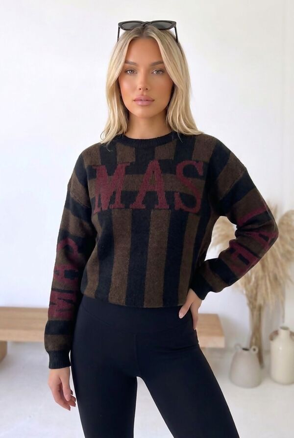Namaste Stripe Long Sleeve Knitted Jumper