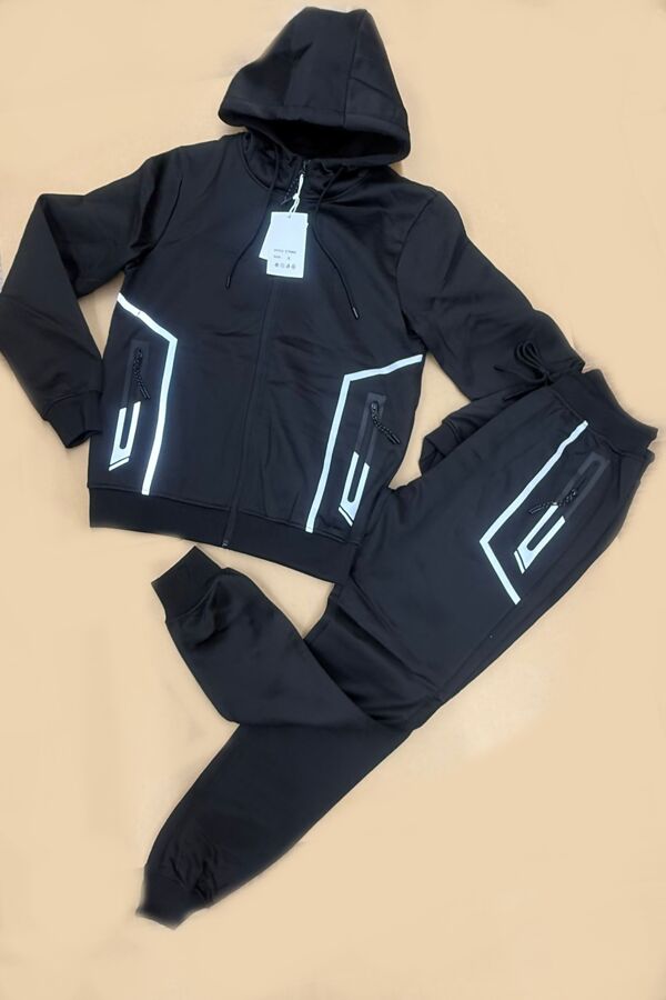 Casual Inside Fleece Hooded Windrunner Jacket With Jogger