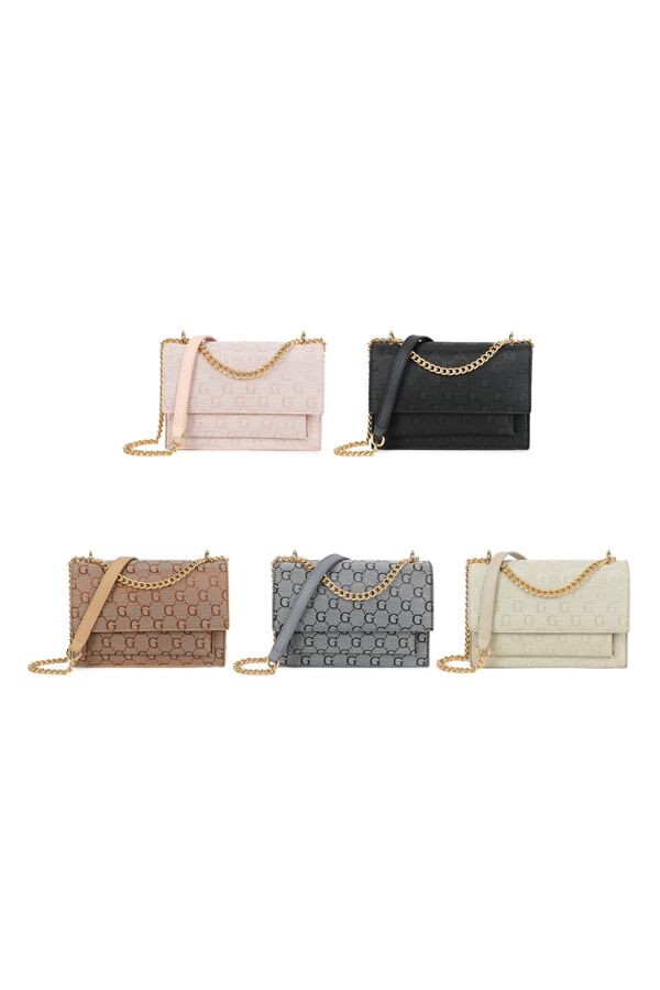 Gold Chain Monogram Crossbody Shoulder Bag